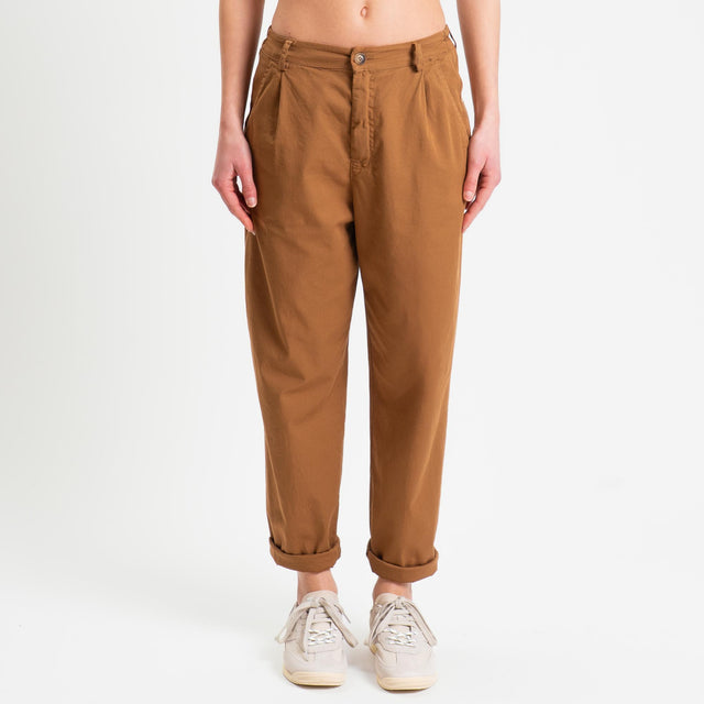 Zeroassoluto-Pantalone LOLA elastico dietro cotone elasticizzato - sughero