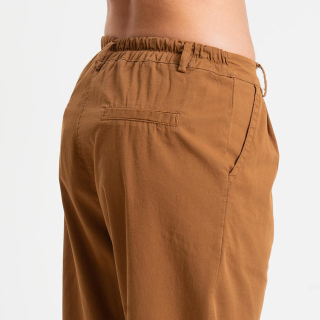 Zeroassoluto-Pantalone LOLA elastico dietro cotone elasticizzato - sughero