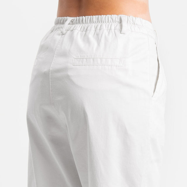 Zeroassoluto-Pantalone LOLA elastico dietro cotone elasticizzato - bianco