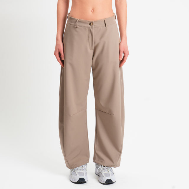 Zeroassoluto-Pantalone LUCE barrel fit in poliviscosa - coloniale