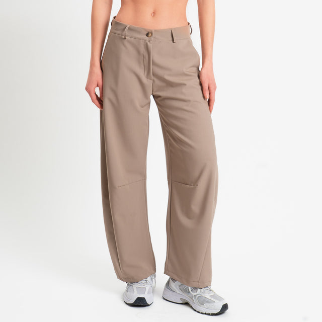 Zeroassoluto-Pantalone LUCE barrel fit in poliviscosa - coloniale