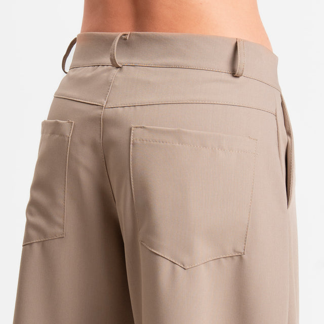 Zeroassoluto-Pantalone LUCE barrel fit in poliviscosa - coloniale