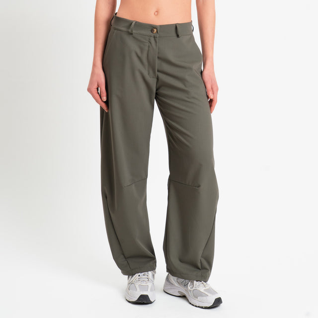 Zeroassoluto-Pantalone LUCE barrel fit in poliviscosa - militare