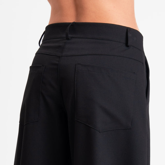 Zeroassoluto-Pantalone LUCE barrel fit in poliviscosa - nero