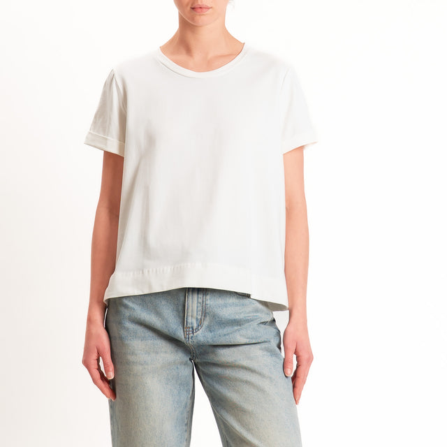 Zeroassoluto-T-shirt scatola jersey elasticizzato - burro