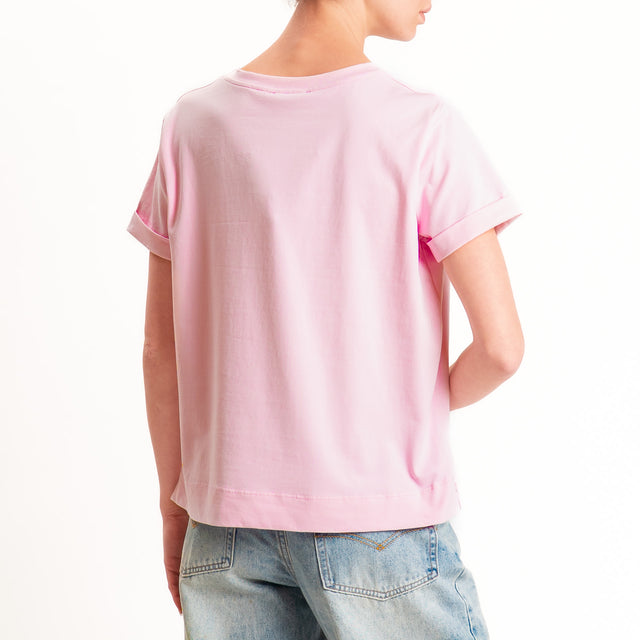 Zeroassoluto-T-shirt scatola jersey elasticizzato - pink