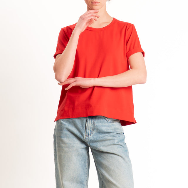 Zeroassoluto-T-shirt scatola jersey elasticizzato - lacca