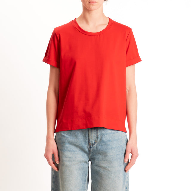 Zeroassoluto-T-shirt scatola jersey elasticizzato - lacca