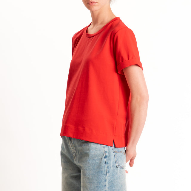 Zeroassoluto-T-shirt scatola jersey elasticizzato - lacca