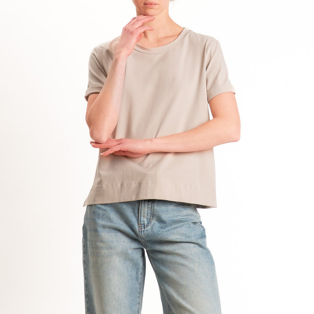 Zeroassoluto-T-shirt scatola jersey elasticizzato - sahara