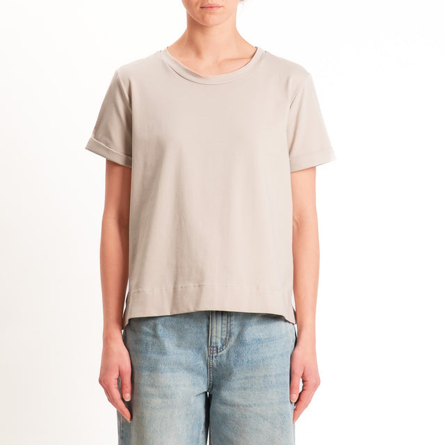 Zeroassoluto-T-shirt scatola jersey elasticizzato - sahara