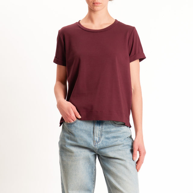 Zeroassoluto-T-shirt scatola jersey elasticizzato - vino