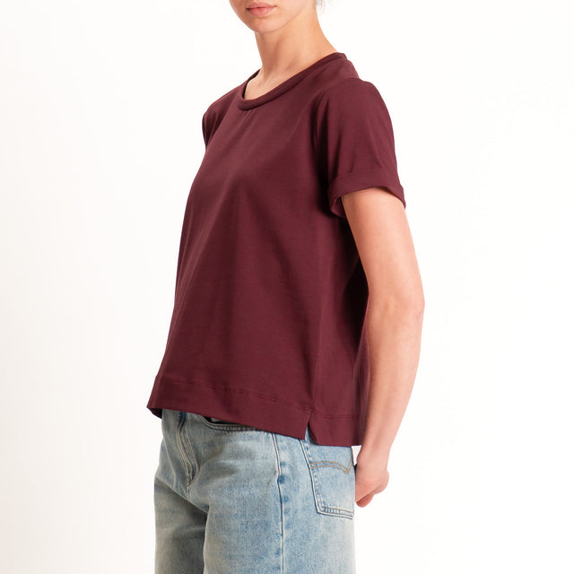 Zeroassoluto-T-shirt scatola jersey elasticizzato - vino