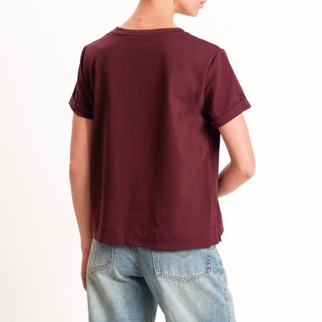 Zeroassoluto-T-shirt scatola jersey elasticizzato - vino