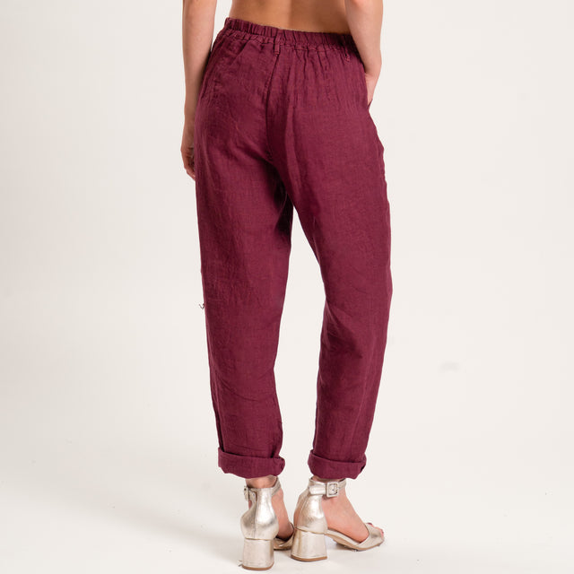 Zeroassoluto-Pantalone PERRY worker 100%LINO elast - india
