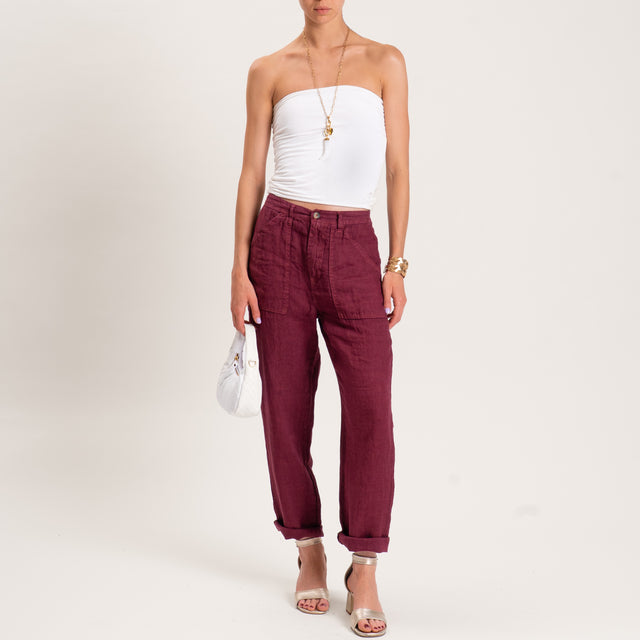 Zeroassoluto-Pantalone PERRY worker 100%LINO elast - india