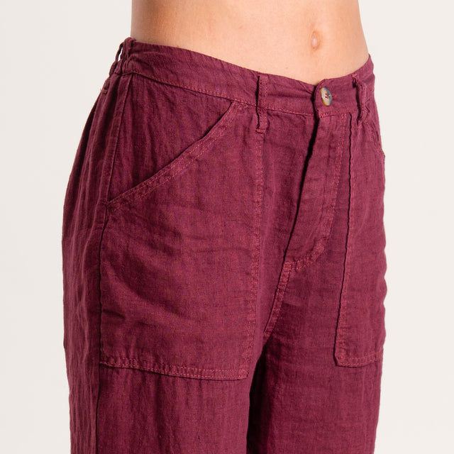 Zeroassoluto-Pantalone PERRY worker 100%LINO elast - india
