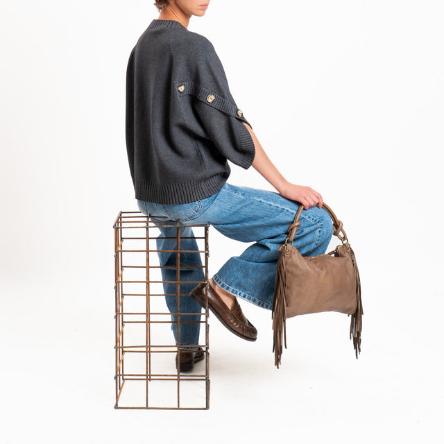 Zeroassoluto-Maglia manica raglan - piombo