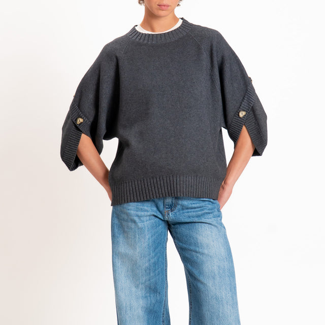 Zeroassoluto-Maglia manica raglan - piombo