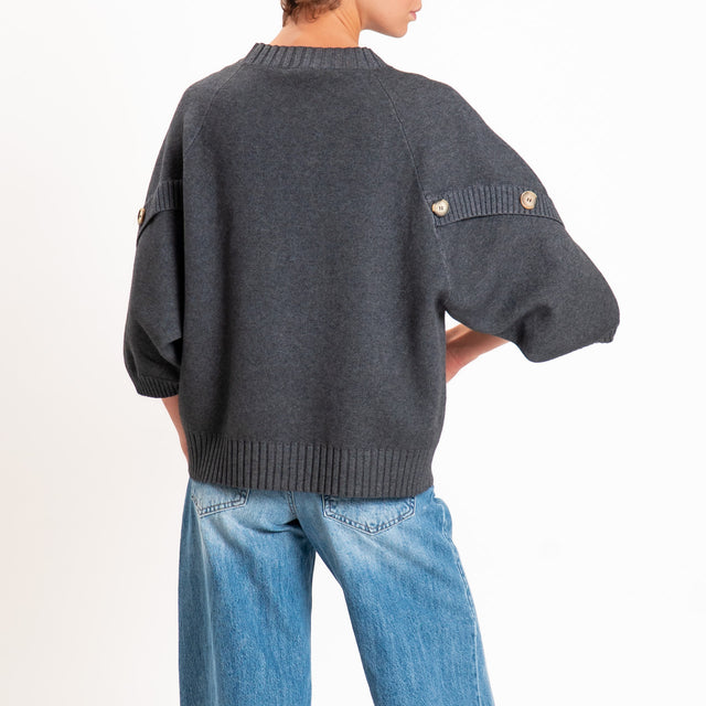 Zeroassoluto-Maglia manica raglan - piombo