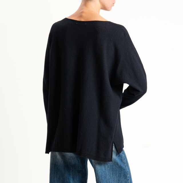 Zeroassoluto-Maglia over spacchi laterali - nero