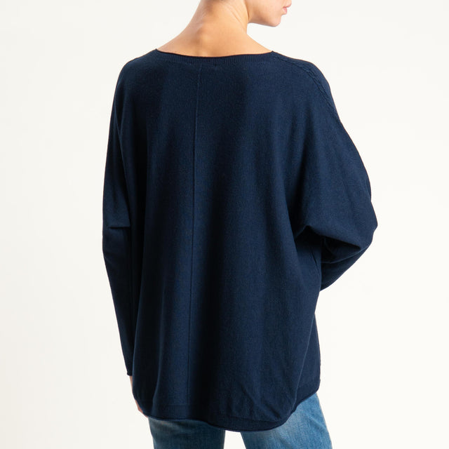 Zeroassoluto-Maglia over riga centrale - blu