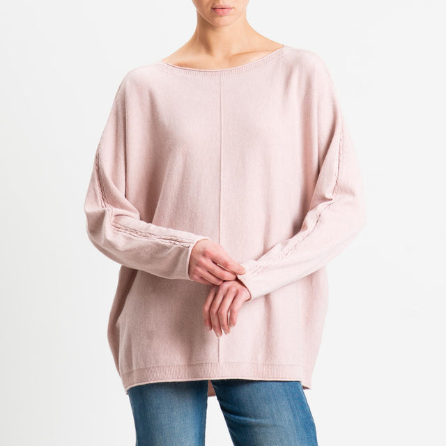 Zeroassoluto-Maglia over riga centrale - cipria