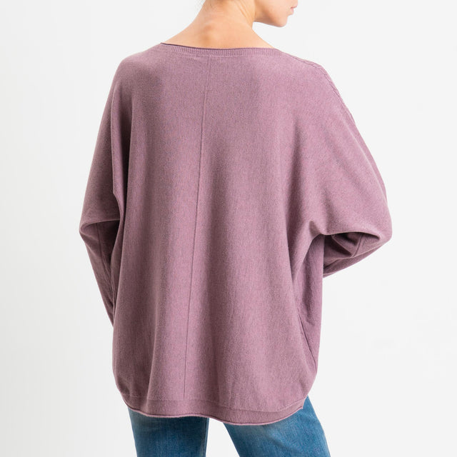 Zeroassoluto-Maglia over riga centrale - mauve