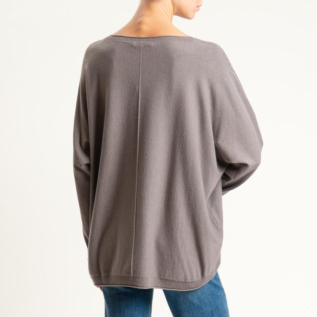 Zeroassoluto-Maglia over riga centrale - taupe