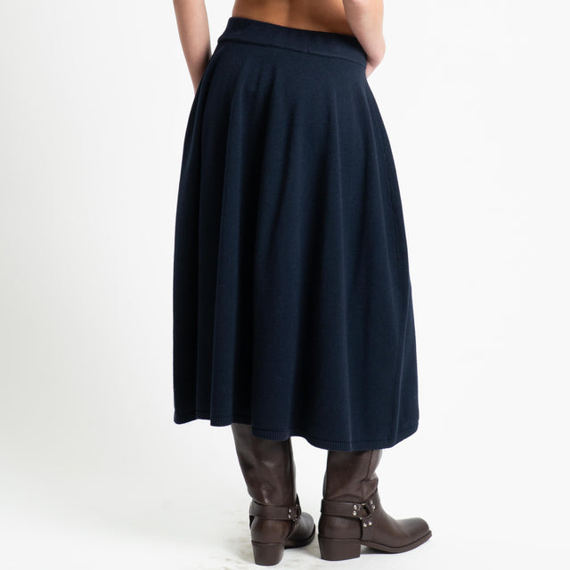 Zeroassoluto-Gonna in maglia elastico in vita - blu