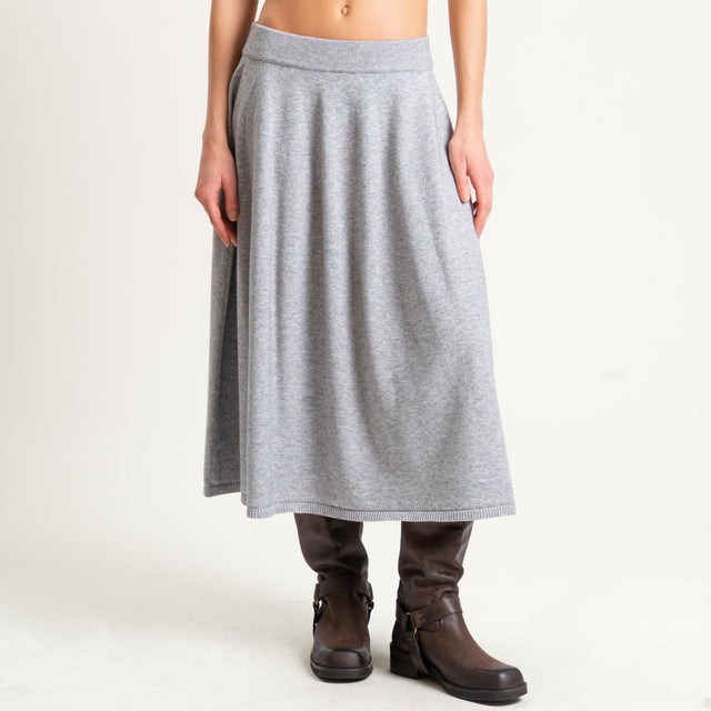 Zeroassoluto-Gonna in maglia elastico in vita - perla