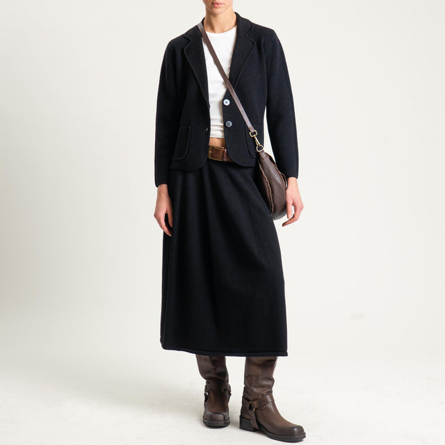 Zeroassoluto-Giacca in maglia con tasche - nero