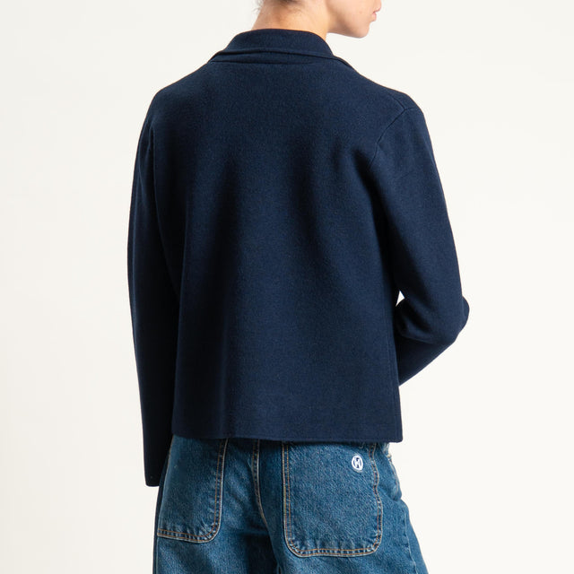 Zeroassoluto-Giacca in maglia con tasche - blu