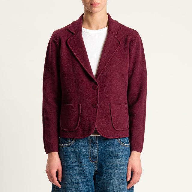 Zeroassoluto-Giacca in maglia con tasche - Bordeaux