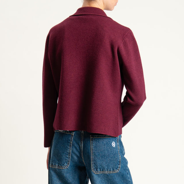 Zeroassoluto-Giacca in maglia con tasche - Bordeaux