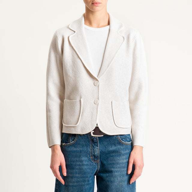Zeroassoluto-Giacca in maglia con tasche - gesso