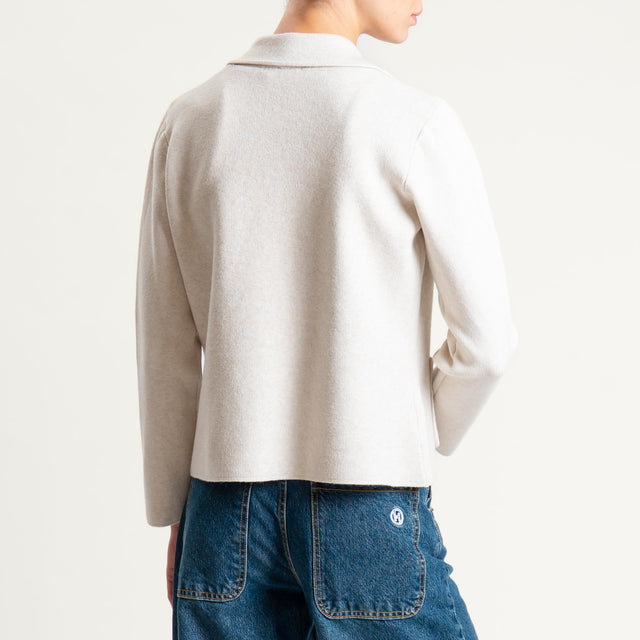 Zeroassoluto-Giacca in maglia con tasche - gesso
