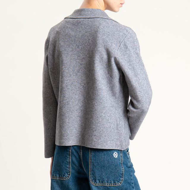 Zeroassoluto-Giacca in maglia con tasche - grigio melange