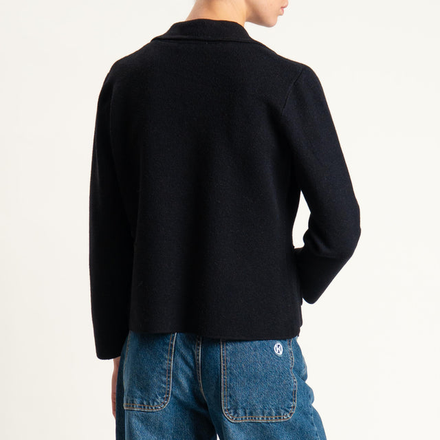 Zeroassoluto-Giacca in maglia con tasche - nero