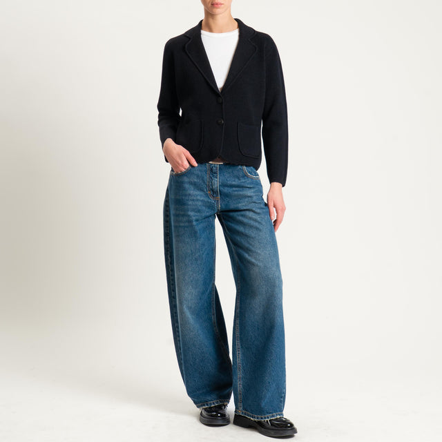 Zeroassoluto-Giacca in maglia con tasche - nero