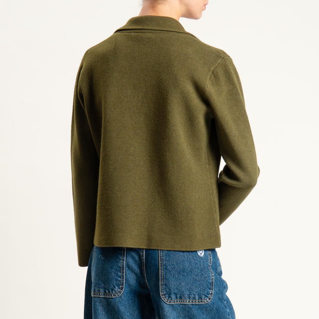 Zeroassoluto-Giacca in maglia con tasche - olio