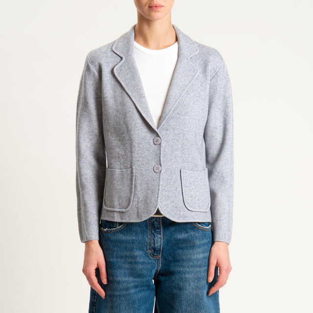 Zeroassoluto-Giacca in maglia con tasche - perla