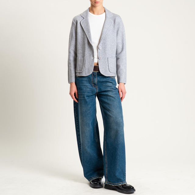 Zeroassoluto-Giacca in maglia con tasche - perla