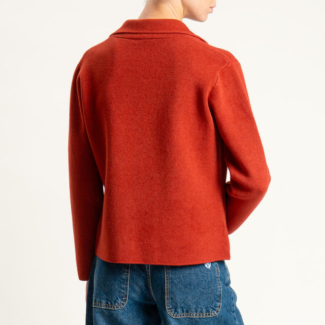 Zeroassoluto-Giacca in maglia con tasche - ruggine