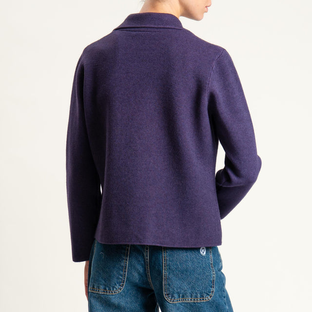 Zeroassoluto-Giacca in maglia con tasche - uva