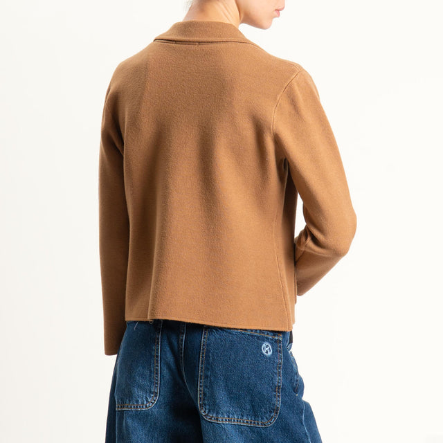 Zeroassoluto-Giacca in maglia con tasche - camel