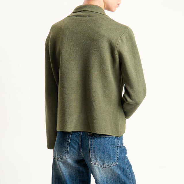 Zeroassoluto-Giacca in maglia con tasche - militare