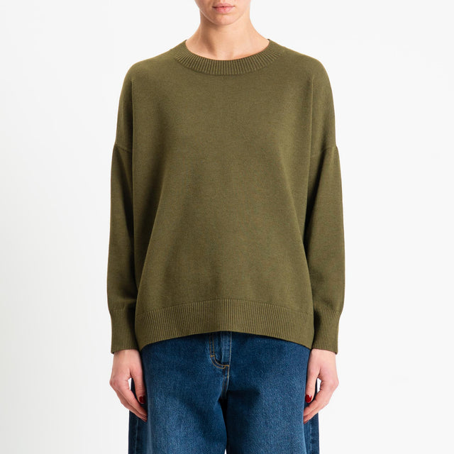 Zeroassoluto-Maglia girocollo scatola - olio