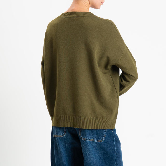 Zeroassoluto-Maglia girocollo scatola - olio