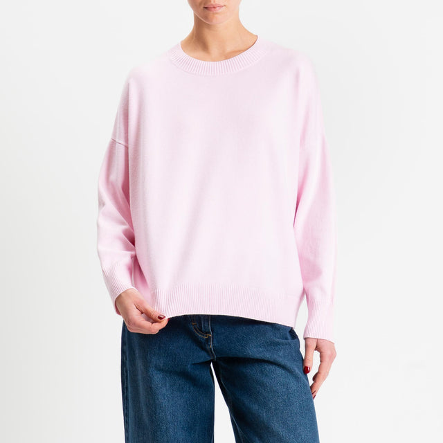 Zeroassoluto-Maglia girocollo scatola - rosa